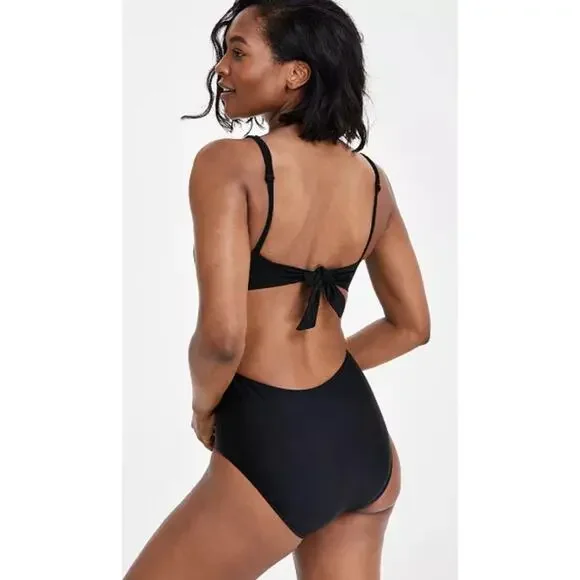 Bar III Tell Me About It Stud One Piece Swimsuit Black XL NWT - Picture 2 of 9